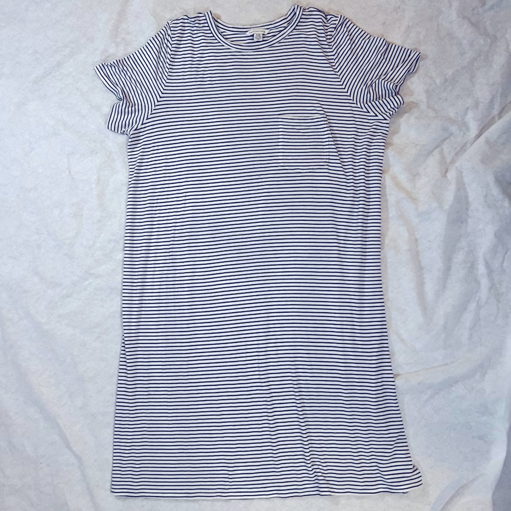 American Eagle Black & White Striped T-shirt Dress